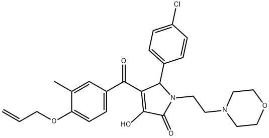 4-[4-(allyloxy)-3-methylbenzoyl]-5-(4-chlorophenyl)-3-hydroxy-1-(2-morpholin-4-ylethyl)-1,5-dihydro-2H-pyrrol-2-one Struktur