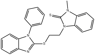 1-methyl-3-{2-[(1-phenyl-1H-benzimidazol-2-yl)sulfanyl]ethyl}-1,3-dihydro-2H-benzimidazole-2-thione Struktur