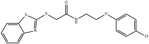 2-(1,3-benzothiazol-2-ylsulfanyl)-N-[2-(4-chlorophenoxy)ethyl]acetamide Struktur