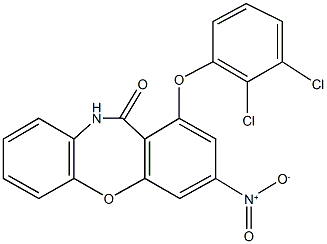 1-(2,3-dichlorophenoxy)-3-nitrodibenzo[b,f][1,4]oxazepin-11(10H)-one Struktur