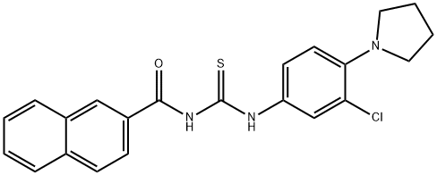 N-[3-chloro-4-(1-pyrrolidinyl)phenyl]-N'-(2-naphthoyl)thiourea Struktur