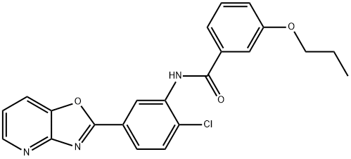 N-(2-chloro-5-[1,3]oxazolo[4,5-b]pyridin-2-ylphenyl)-3-propoxybenzamide Struktur