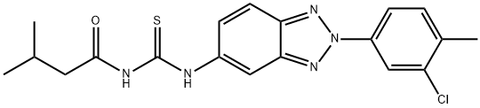 N-[2-(3-chloro-4-methylphenyl)-2H-1,2,3-benzotriazol-5-yl]-N'-(3-methylbutanoyl)thiourea Struktur