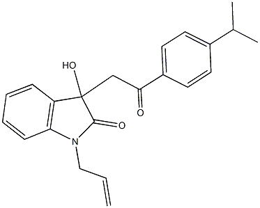 1-allyl-3-hydroxy-3-[2-(4-isopropylphenyl)-2-oxoethyl]-1,3-dihydro-2H-indol-2-one Struktur