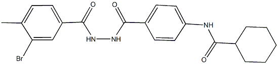 N-(4-{[2-(3-bromo-4-methylbenzoyl)hydrazino]carbonyl}phenyl)cyclohexanecarboxamide Struktur