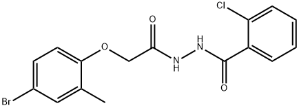 N'-[(4-bromo-2-methylphenoxy)acetyl]-2-chlorobenzohydrazide Struktur