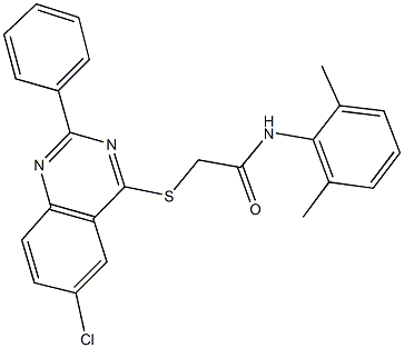 2-[(6-chloro-2-phenyl-4-quinazolinyl)sulfanyl]-N-(2,6-dimethylphenyl)acetamide Struktur