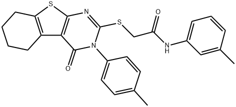 N-(3-methylphenyl)-2-{[3-(4-methylphenyl)-4-oxo-3,4,5,6,7,8-hexahydro[1]benzothieno[2,3-d]pyrimidin-2-yl]sulfanyl}acetamide Struktur