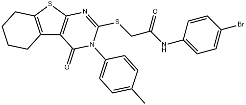 N-(4-bromophenyl)-2-{[3-(4-methylphenyl)-4-oxo-3,4,5,6,7,8-hexahydro[1]benzothieno[2,3-d]pyrimidin-2-yl]sulfanyl}acetamide Struktur