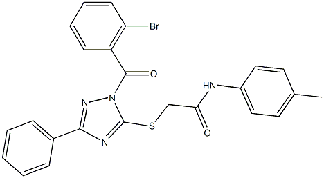 2-{[1-(2-bromobenzoyl)-3-phenyl-1H-1,2,4-triazol-5-yl]sulfanyl}-N-(4-methylphenyl)acetamide Struktur