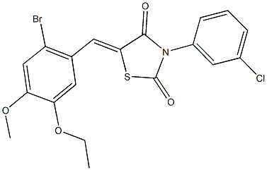 5-(2-bromo-5-ethoxy-4-methoxybenzylidene)-3-(3-chlorophenyl)-1,3-thiazolidine-2,4-dione Struktur