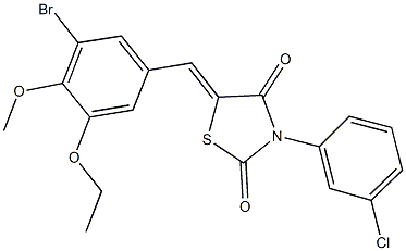 5-(3-bromo-5-ethoxy-4-methoxybenzylidene)-3-(3-chlorophenyl)-1,3-thiazolidine-2,4-dione Struktur