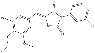 5-(3-bromo-4-ethoxy-5-methoxybenzylidene)-3-(3-chlorophenyl)-1,3-thiazolidine-2,4-dione Struktur