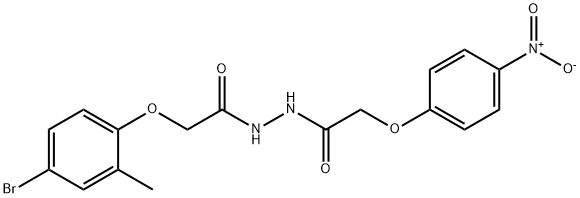 2-(4-bromo-2-methylphenoxy)-N'-({4-nitrophenoxy}acetyl)acetohydrazide Struktur