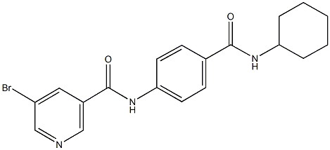 5-bromo-N-{4-[(cyclohexylamino)carbonyl]phenyl}nicotinamide Struktur