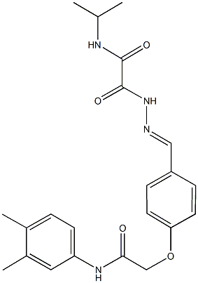 2-(2-{4-[2-(3,4-dimethylanilino)-2-oxoethoxy]benzylidene}hydrazino)-N-isopropyl-2-oxoacetamide Struktur