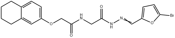 N-(2-{2-[(5-bromo-2-furyl)methylene]hydrazino}-2-oxoethyl)-2-(5,6,7,8-tetrahydro-2-naphthalenyloxy)acetamide Struktur