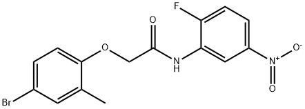 2-(4-bromo-2-methylphenoxy)-N-{2-fluoro-5-nitrophenyl}acetamide Struktur