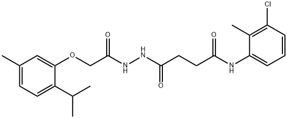 N-(3-chloro-2-methylphenyl)-4-{2-[(2-isopropyl-5-methylphenoxy)acetyl]hydrazino}-4-oxobutanamide Struktur