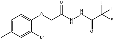 N'-[(2-bromo-4-methylphenoxy)acetyl]-2,2,2-trifluoroacetohydrazide Struktur