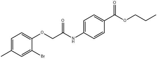 propyl 4-{[(2-bromo-4-methylphenoxy)acetyl]amino}benzoate Struktur