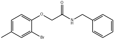 N-benzyl-2-(2-bromo-4-methylphenoxy)acetamide Struktur