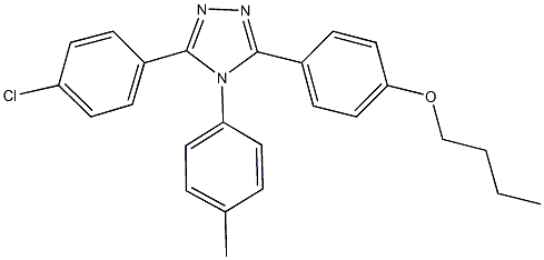 butyl 4-[5-(4-chlorophenyl)-4-(4-methylphenyl)-4H-1,2,4-triazol-3-yl]phenyl ether Struktur