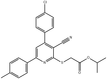 isopropyl {[4-(4-chlorophenyl)-3-cyano-6-(4-methylphenyl)-2-pyridinyl]sulfanyl}acetate Struktur