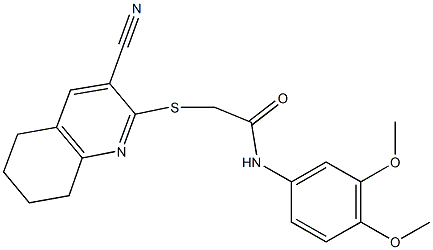 2-[(3-cyano-5,6,7,8-tetrahydroquinolin-2-yl)sulfanyl]-N-(3,4-dimethoxyphenyl)acetamide Struktur