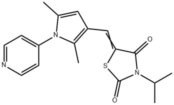 5-{[2,5-dimethyl-1-(4-pyridinyl)-1H-pyrrol-3-yl]methylene}-3-isopropyl-1,3-thiazolidine-2,4-dione Struktur