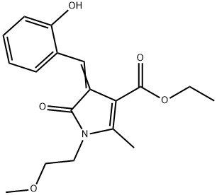 ethyl 4-(2-hydroxybenzylidene)-1-(2-methoxyethyl)-2-methyl-5-oxo-4,5-dihydro-1H-pyrrole-3-carboxylate Struktur