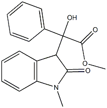 methyl hydroxy(1-methyl-2-oxo-2,3-dihydro-1H-indol-3-yl)phenylacetate Struktur