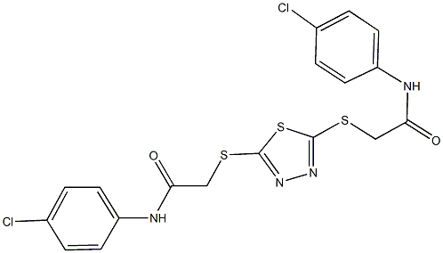 2-[(5-{[2-(4-chloroanilino)-2-oxoethyl]sulfanyl}-1,3,4-thiadiazol-2-yl)sulfanyl]-N-(4-chlorophenyl)acetamide Struktur