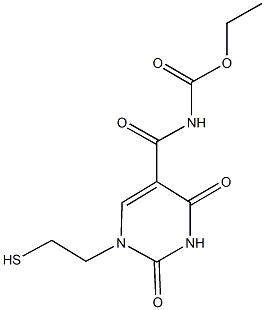 ethyl [1-(2-mercaptoethyl)-2,4-dioxo-1,2,3,4-tetrahydropyrimidin-5-yl]carbonylcarbamate Struktur