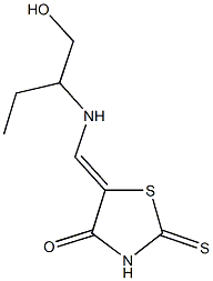 5-({[1-(hydroxymethyl)propyl]amino}methylene)-2-thioxo-1,3-thiazolidin-4-one Struktur