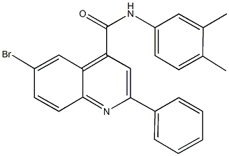 6-bromo-N-(3,4-dimethylphenyl)-2-phenyl-4-quinolinecarboxamide Struktur