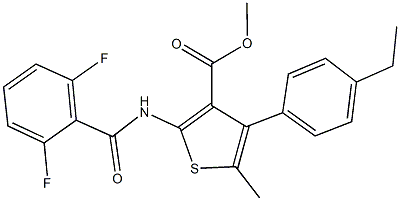 methyl 2-[(2,6-difluorobenzoyl)amino]-4-(4-ethylphenyl)-5-methyl-3-thiophenecarboxylate Struktur