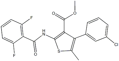 methyl 4-(3-chlorophenyl)-2-[(2,6-difluorobenzoyl)amino]-5-methyl-3-thiophenecarboxylate Struktur