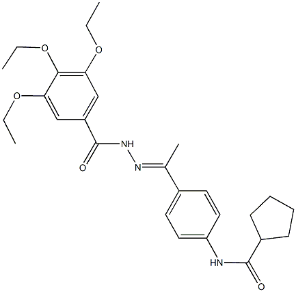 N-{4-[N-(3,4,5-triethoxybenzoyl)ethanehydrazonoyl]phenyl}cyclopentanecarboxamide Struktur