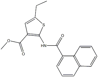 methyl 5-ethyl-2-(1-naphthoylamino)thiophene-3-carboxylate Struktur