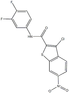 3-chloro-N-(3,4-difluorophenyl)-6-nitro-1-benzothiophene-2-carboxamide Struktur