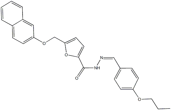 5-[(2-naphthyloxy)methyl]-N'-(4-propoxybenzylidene)-2-furohydrazide Struktur