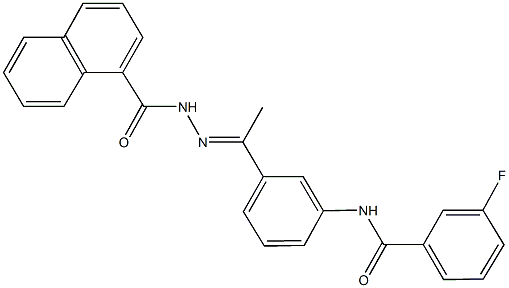 3-fluoro-N-{3-[N-(1-naphthoyl)ethanehydrazonoyl]phenyl}benzamide Struktur