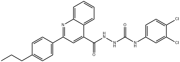 N-(3,4-dichlorophenyl)-2-{[2-(4-propylphenyl)-4-quinolinyl]carbonyl}hydrazinecarboxamide Struktur