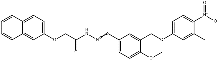 N'-[3-({4-nitro-3-methylphenoxy}methyl)-4-methoxybenzylidene]-2-(2-naphthyloxy)acetohydrazide Struktur