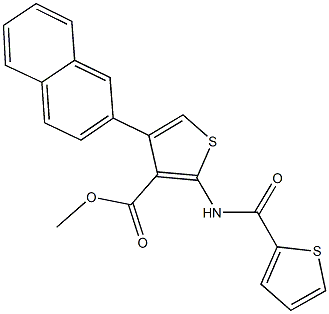 methyl 4-(2-naphthyl)-2-[(2-thienylcarbonyl)amino]-3-thiophenecarboxylate Struktur