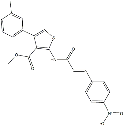 methyl 2-[(3-{4-nitrophenyl}acryloyl)amino]-4-(3-methylphenyl)-3-thiophenecarboxylate Struktur