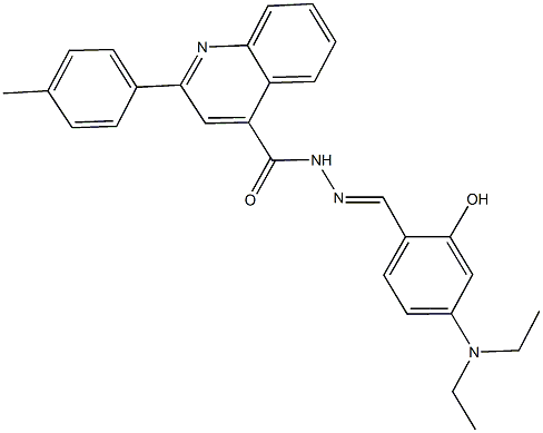 N'-[4-(diethylamino)-2-hydroxybenzylidene]-2-(4-methylphenyl)-4-quinolinecarbohydrazide Struktur