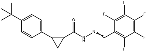 2-(4-tert-butylphenyl)-N'-(2,3,4,5,6-pentafluorobenzylidene)cyclopropanecarbohydrazide Struktur