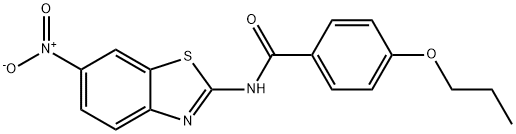 N-{6-nitro-1,3-benzothiazol-2-yl}-4-propoxybenzamide Struktur